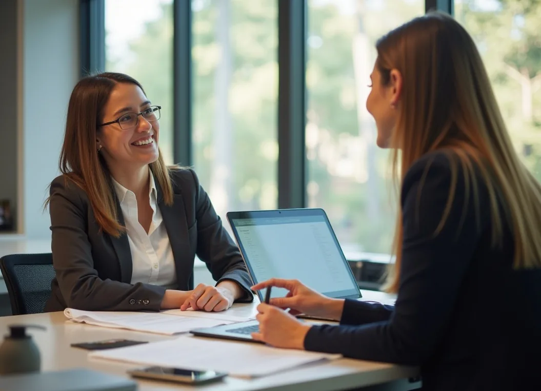 Career transition consultation in professional office